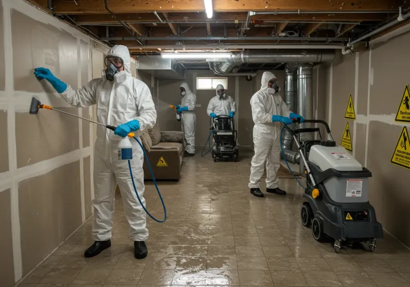 Basement Moisture Removal and Structural Drying process in Wrightsboro, NC